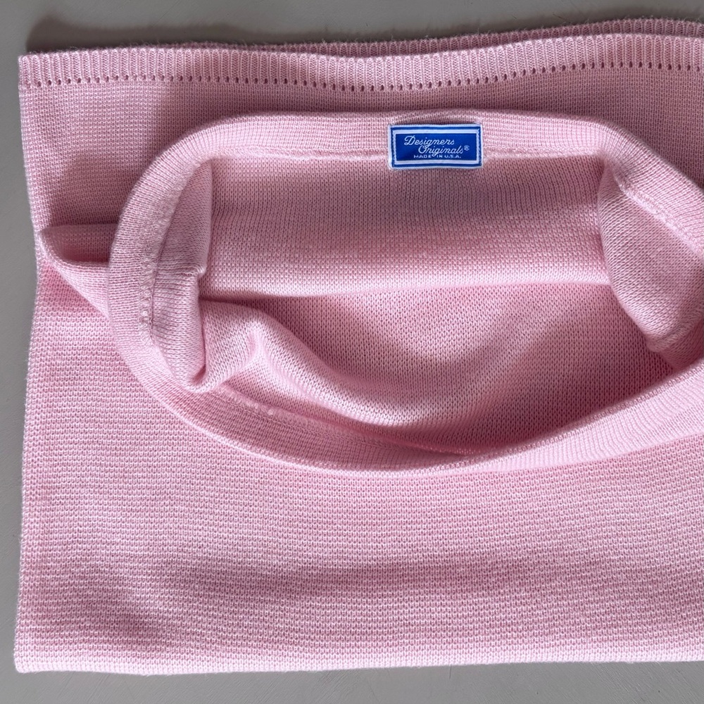 Vintage 80s Angled Cable Knit V-Neck Sweater Knee Length Skirt Two-Piece Set - Picture 7 of 13